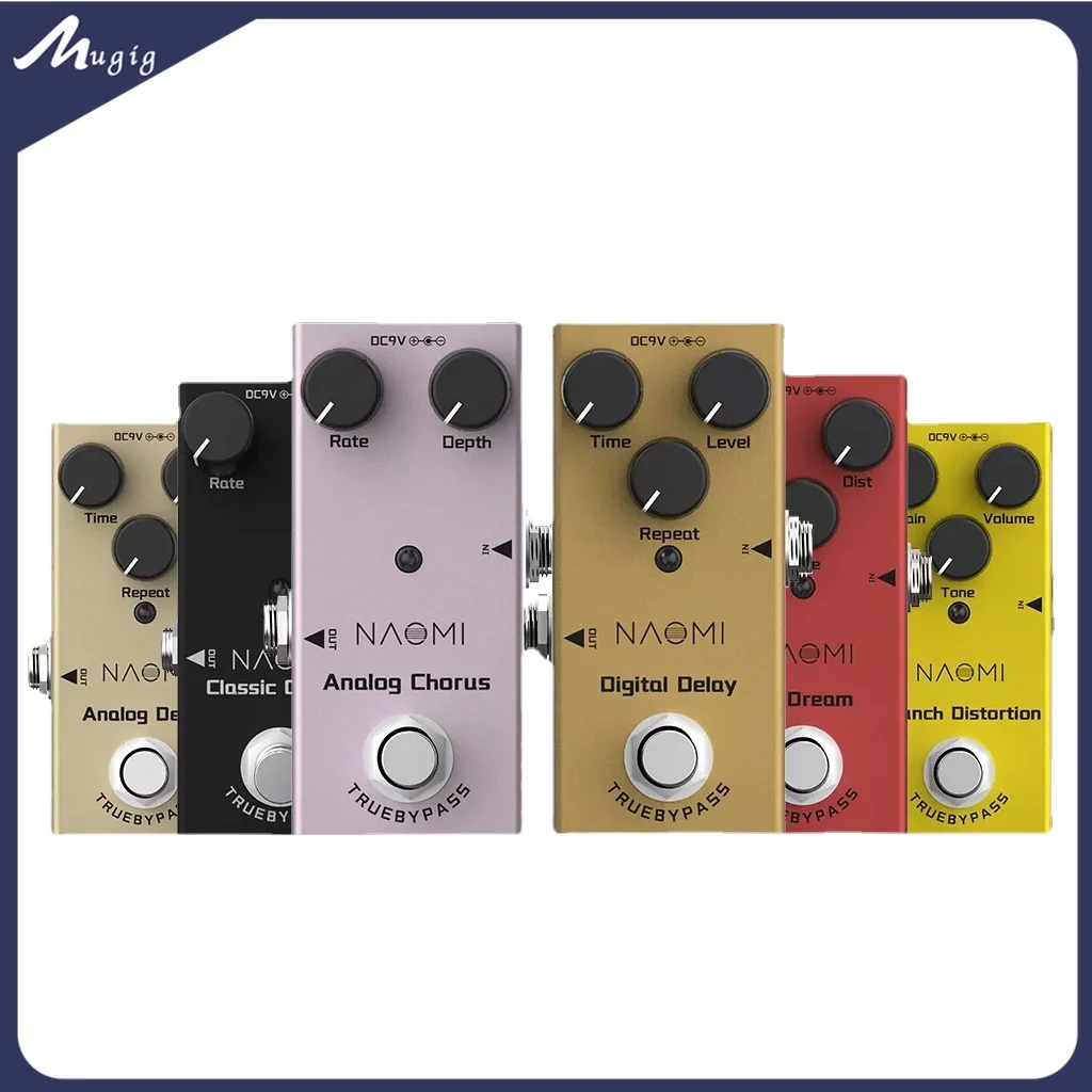 

Mini Guitar Effect Pedal Distortion/ Delay/Chorus/US Dream Effects Mini Pedal True Bypass 9V 1A Adapter 3 Way Daisy Chain Cable