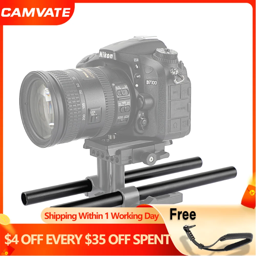 Стандартные 15-миллиметровые стержни CAMVATE из алюминия длиной 10-12 дюймов с резьбой М12 для DSLR плечевого упора рельсовая опорная направляющая зажим