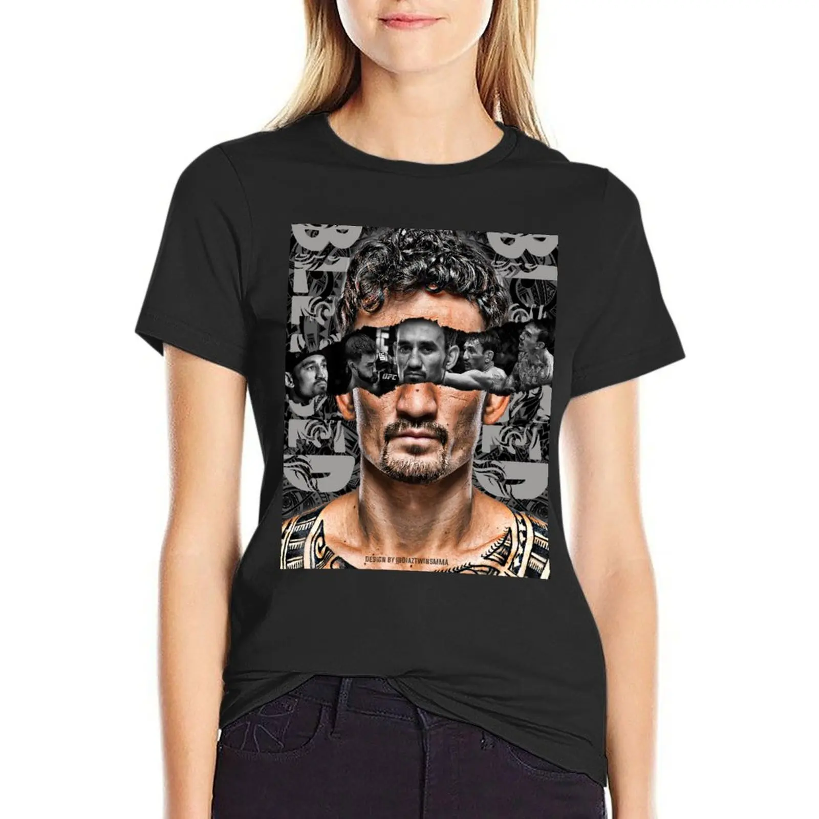 Футболка с надписью Max Holloway для женщин