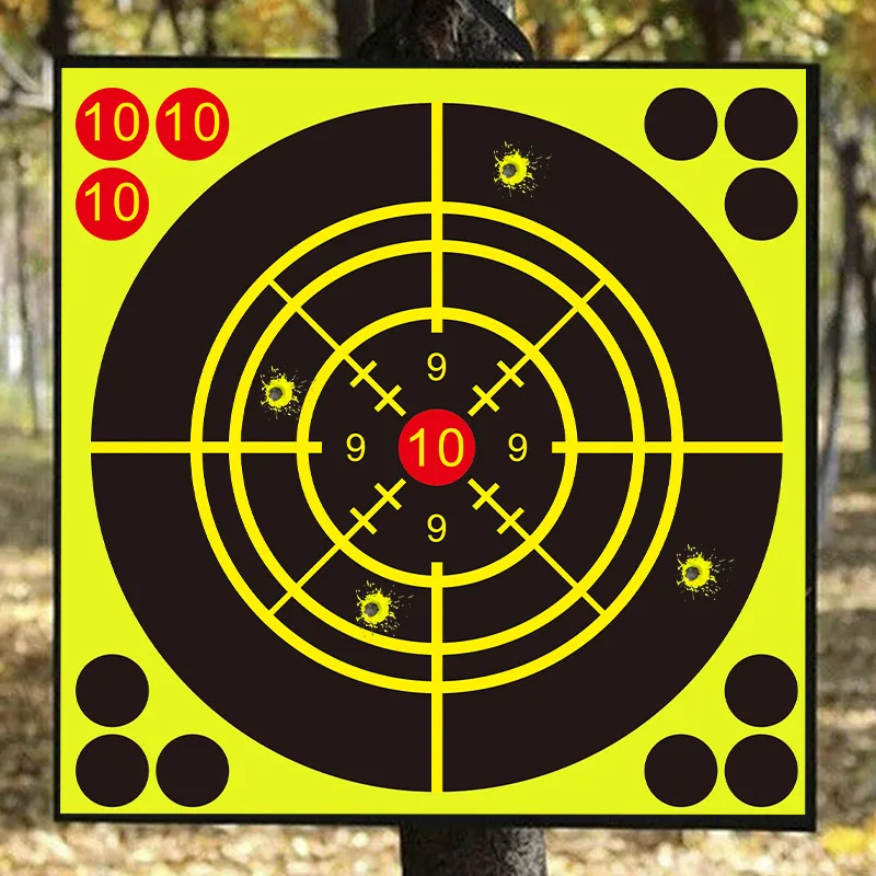 

10pcs Self Adhesive Reactivity Shooting Target Paster Aim Hunt Training Target Papers Stickers Training Hunting Accessories