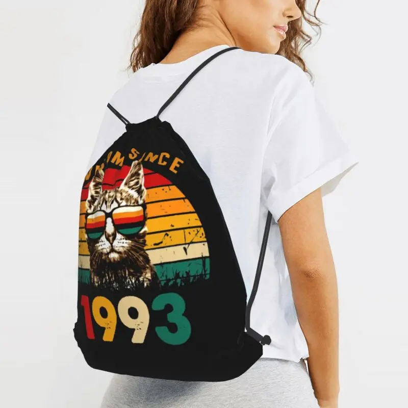 Потрясающий с 1993 года милый забавный рюкзак котом на шнурке популярная