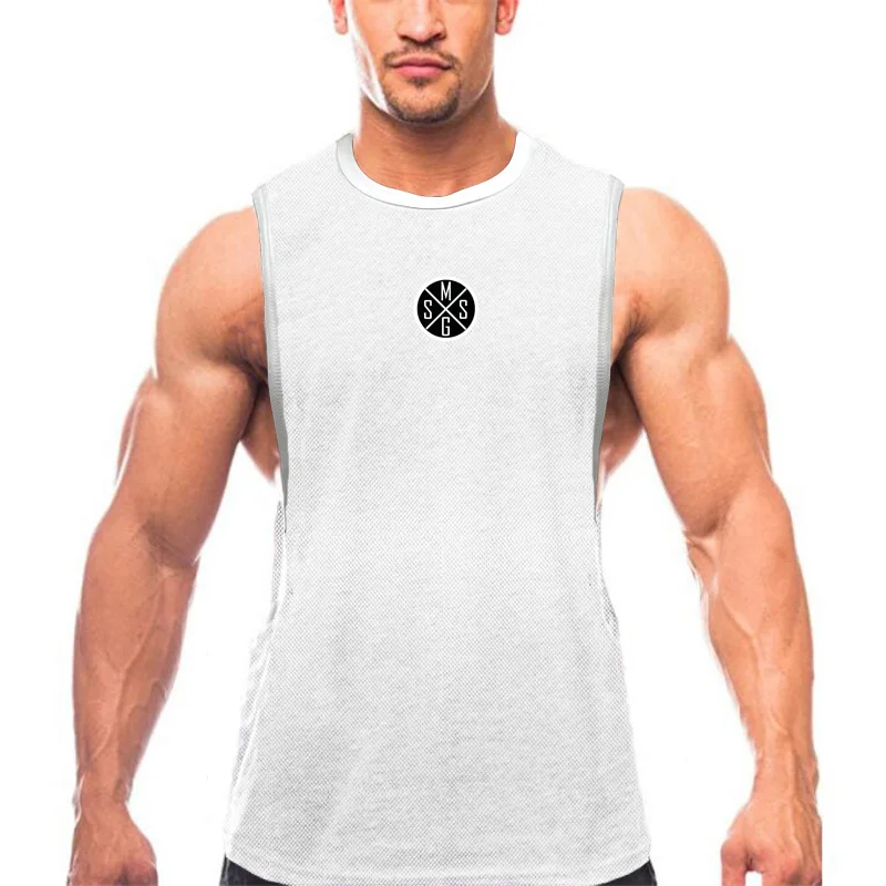 

Muscle guys Brand Summer Mens Gym Vest Men Fitness Clothing Bodybuilding Sleeveless Undershirt Workout Stringer Tank Top Singlet
