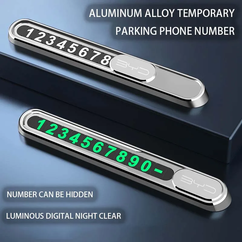 

Car Temporary Parking Plate Phone Metal Alloy DIY LOGO For BYD Tang F3 E6 Yuan Plus Song Max I3 Ea1 Dmi Han Accessories 2023