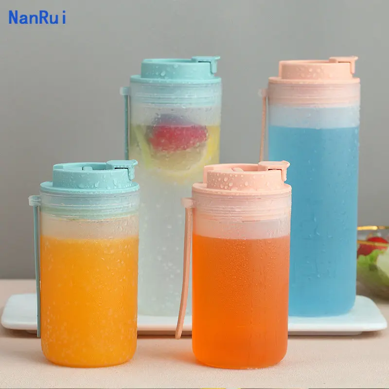 350/550ML Portable Travel Water Bottle With Straw Plastic Sport Cup For Kids Drinking Juice Milk Leakproof Drinkware Gift
