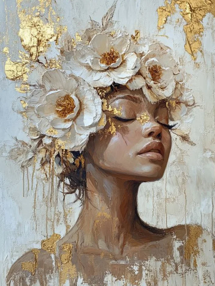 

Печать на холсте PANTINGART Абстрактная Женщина Золотой Фольгой