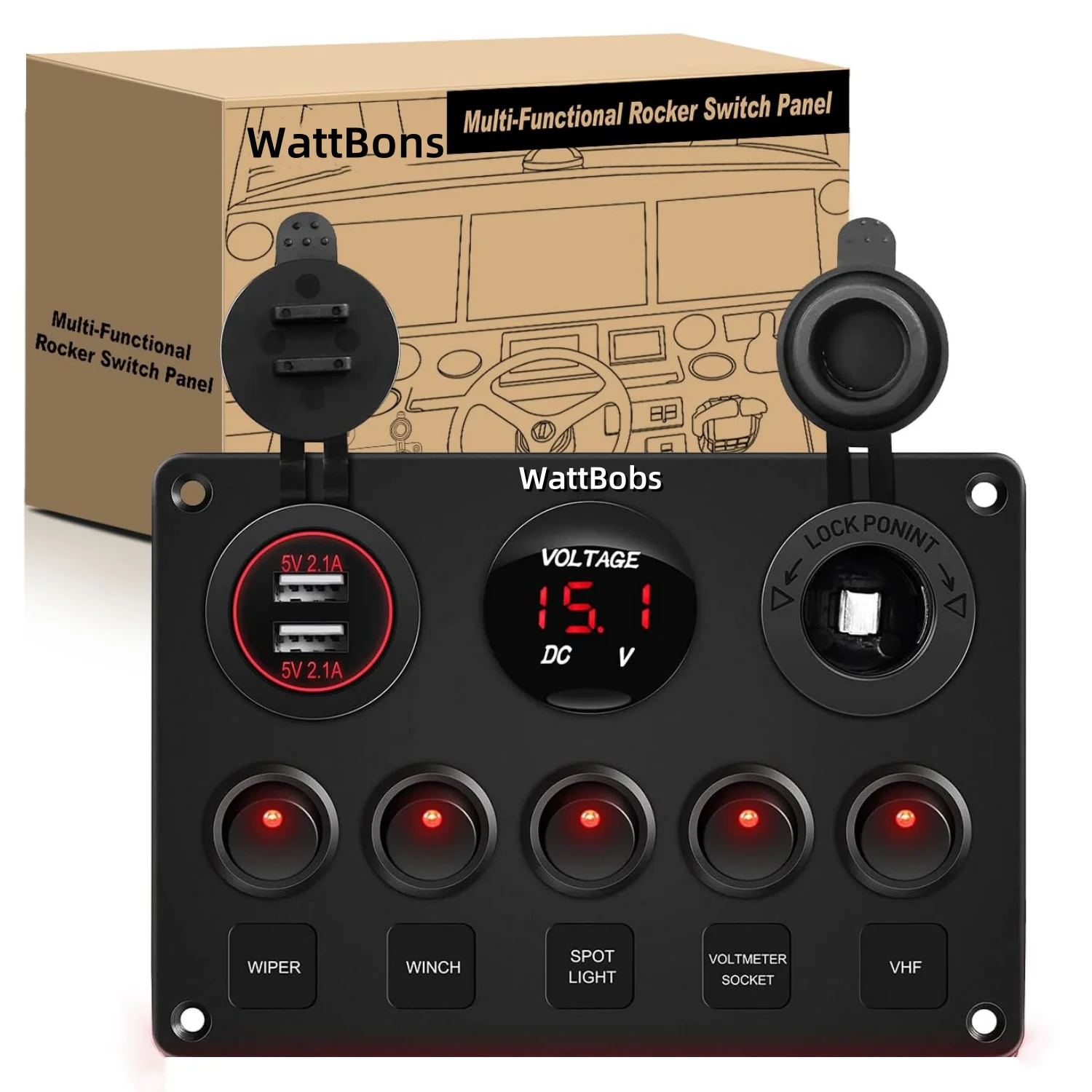 Панель управления автомобиля переключатель 5 групп 12 В 24 постоянного тока