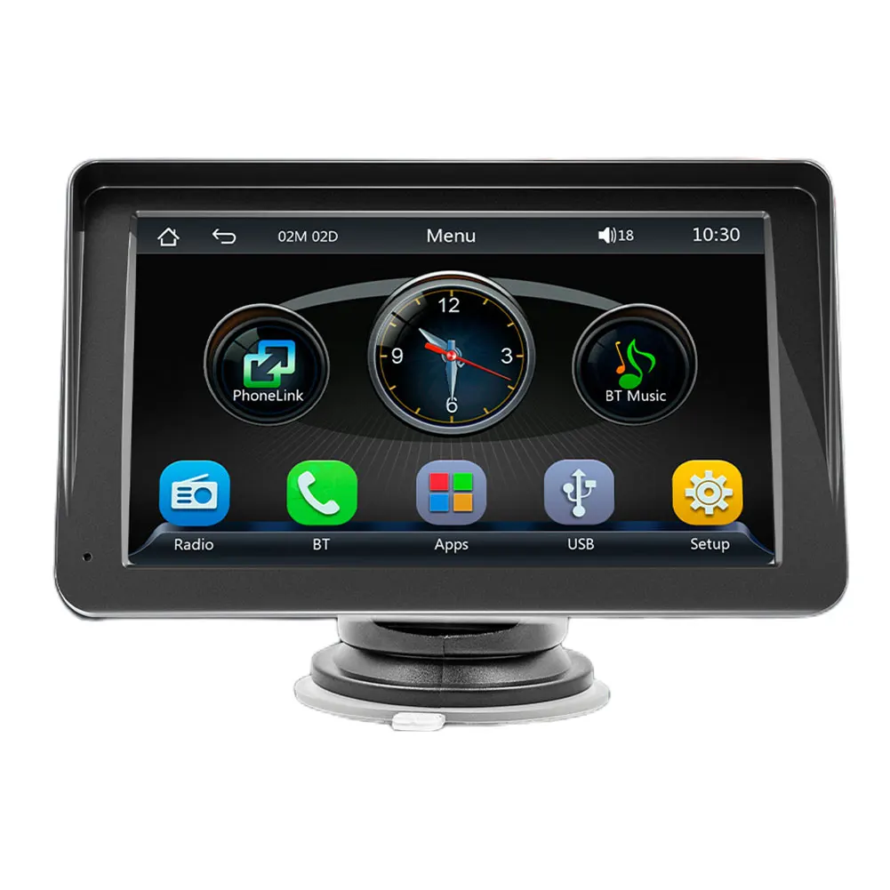 

7 Inch FM Radio HD 1024P Wireless Carplay Android Auto Portable Car Stereo Touch Screen Bluetooth-compatible Bulit-in Speaker