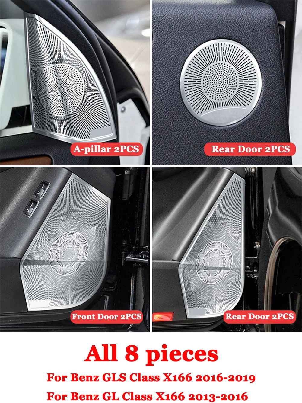 

Для Mercedes Benz GLE ML GLS GL Class W166 X166 Coupe C292 2012-2019 Автомобильная дверь, окно, треугольник, твитер, аудиодинамик, накладка