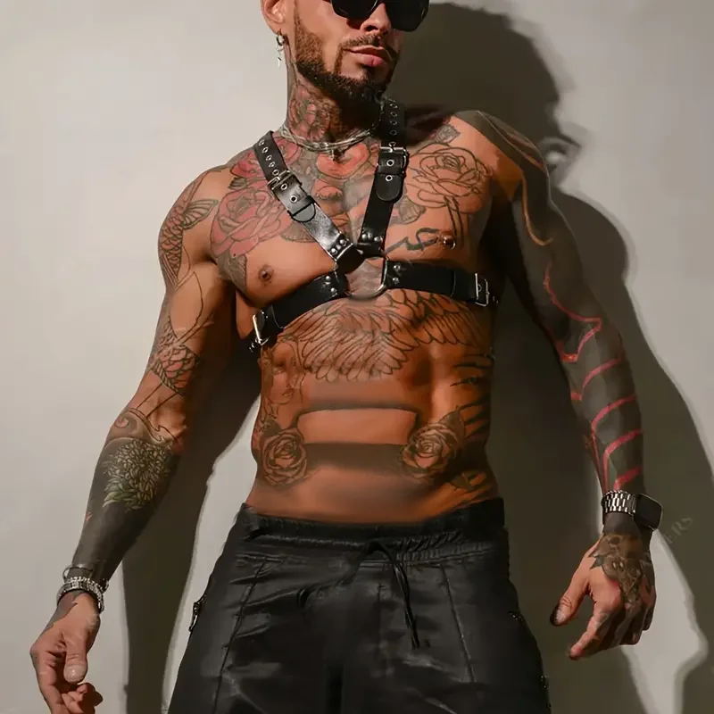 Регулируемый Мужской Fetish Master Нагрудный Ремень В Стиле Панк Сексуальный Женский