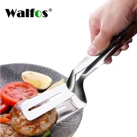 walfos stainless steel frying shovel clip multifunctional steak gripper bbq tongs breadfrying fish spatula clip kitchen tool