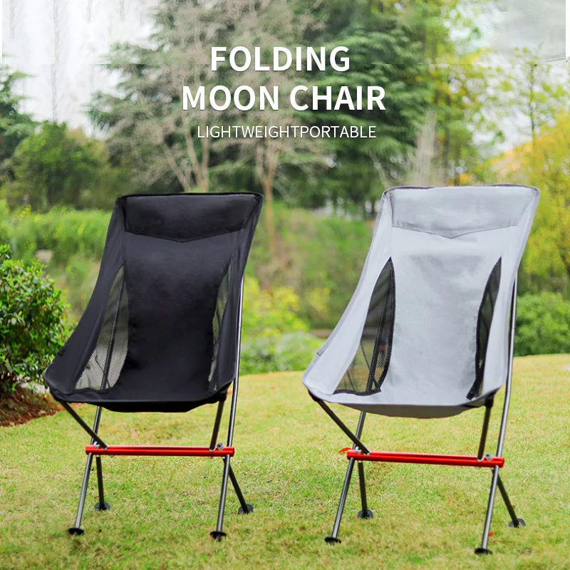 

Outdoor Camping Chair Ultralight Folding Moon Chairs 150KG High Load Quality Aluminium Alloy Fishing Chair For Picnic BBQ Beach