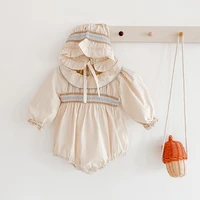 ins autumn baby girls apparel clothes princess style clothes long sleeved triangle climbing clothes with hat fashion romper