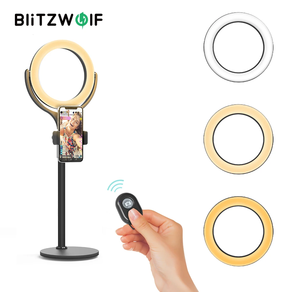 

BlitzWolf BW-SL4 Dimmable Ring Light 7W-10W USB Power Photography Lamp LED Ring Light for Video Shooting Streaming Photo Studio