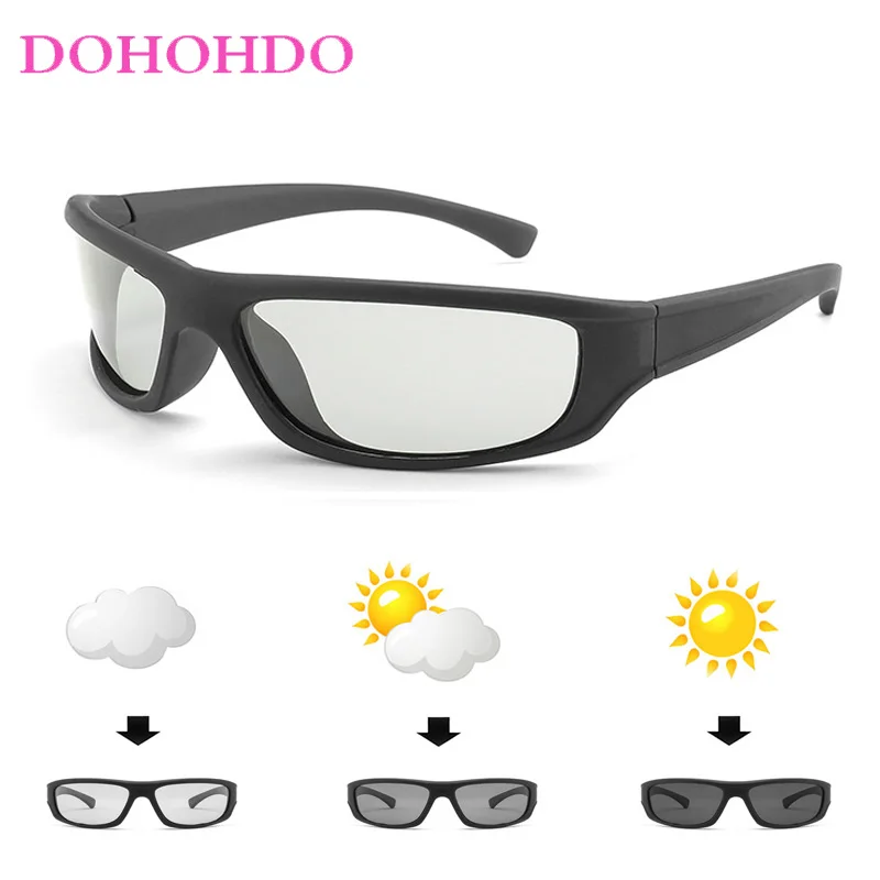 

2023 Vintage Polarized Goggles Men's Photochromic Sunglasses Square Discoloration Eyeglasses Driving Sports Eyewear Gafas UV400