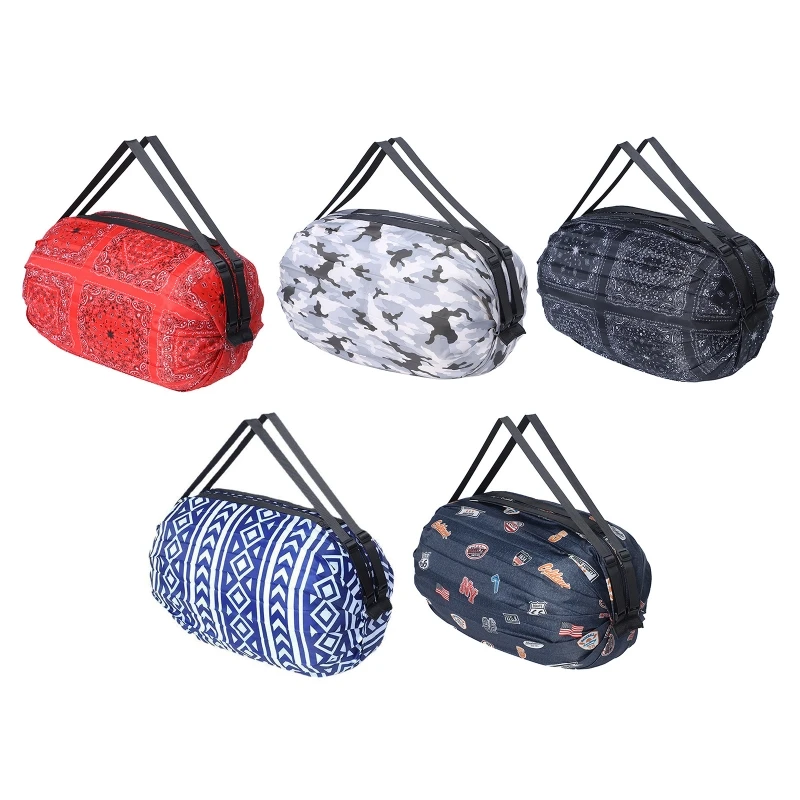 

Portable Shoulder Women's Handbags Folding Pouch Shopping Bag Foldable Print Eco Friendly Ladies Bags 210 Thick Oxford R7UB