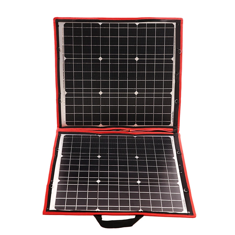 

110W(55W* 2) Flexible Portable Folding Outdoor Solar Panel for Camping