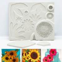 sunflower leaves silicone mold resin kitchen baking tool cake dessert lace decoration diy chocolate candy pastry fondant moulds