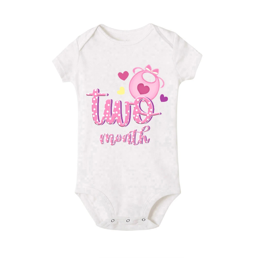 Baby Milestone Clothes Newborn 1-12 Monthly Bodysuit Babygrow Romper Infant Photography Prop Outfit Shower Gift