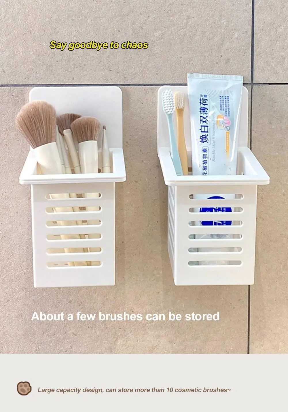 

Wall Mounted Storage Basket Holder Hollow Drain Rack Simple Water Draining Toothbrush Toothpaste Stand Home Organizer