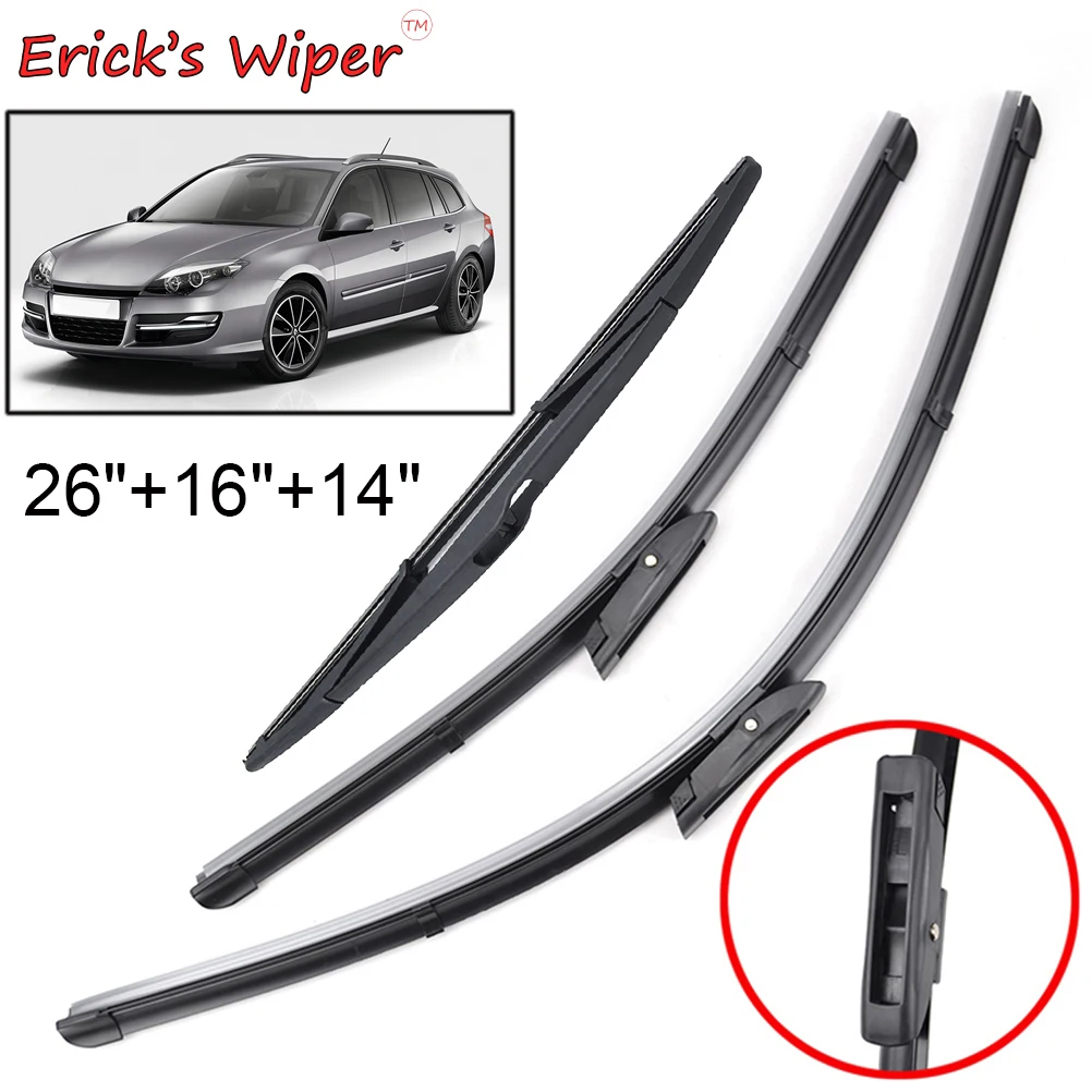 

Комплект передних и задних щеток стеклоочистителя Erick для Renault Laguna 3 Grandtourer 2007-2015 лобовое стекло 26 "16" 14"