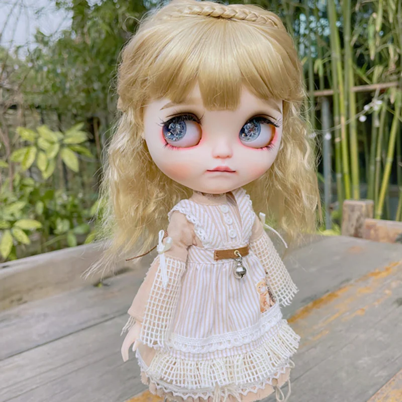 

Blythe BJD Doll Accessories Wigs Tress Toy Hair Milk Silk Fashion Air Scalding Hair Short Hair Bangs BJD Dolls Girl Gift
