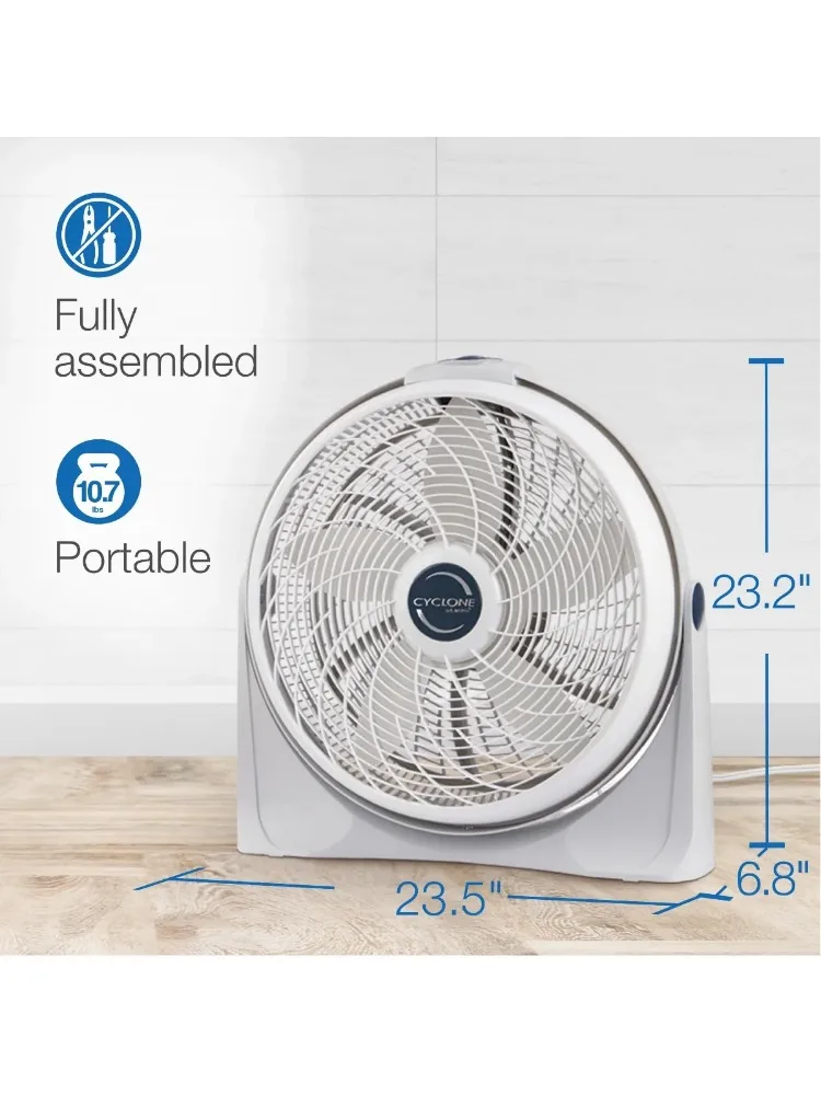 20-дюймовый 3-скоростной циркулятор воздуха Cyclone Power поворотное напольное или