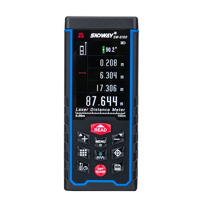 

SNDWAY SW-S100 Digital Laser rangefinder Color display Rechargeable 100m Laser Range Finder distance meter