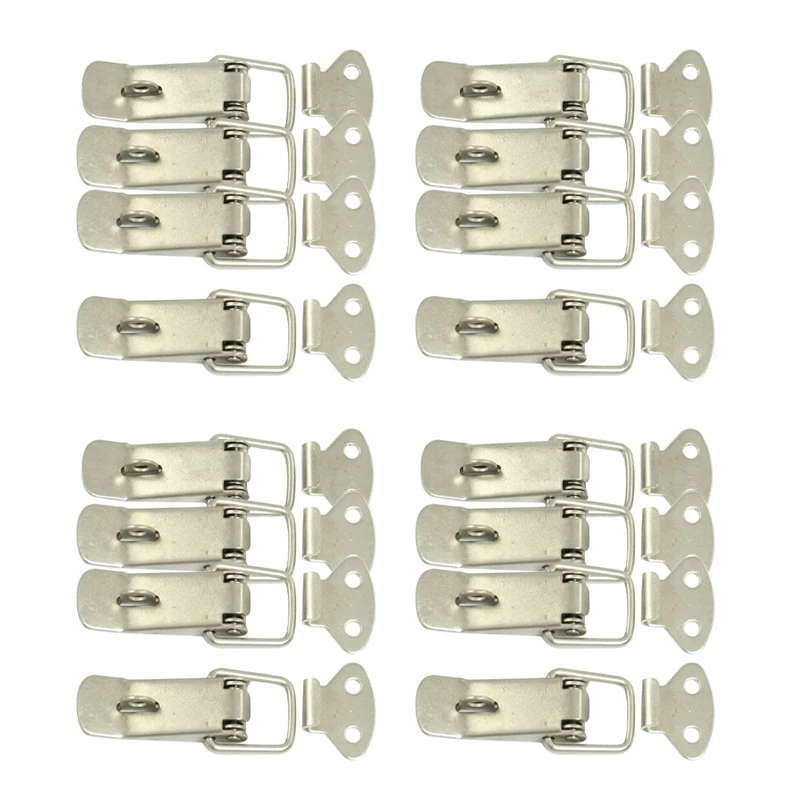 

NEW-16 Pcs Hardware Cabinet Boxes Spring Loaded Latch Catch Toggle Hasp