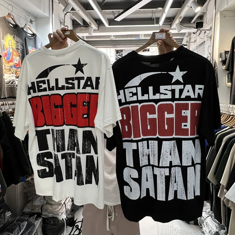 

Hellstar T-shirt Black White Classic Angel Alphabet Print High Quality Cotton Breathable Short Sleeve T Shirt Men Women Top Tee