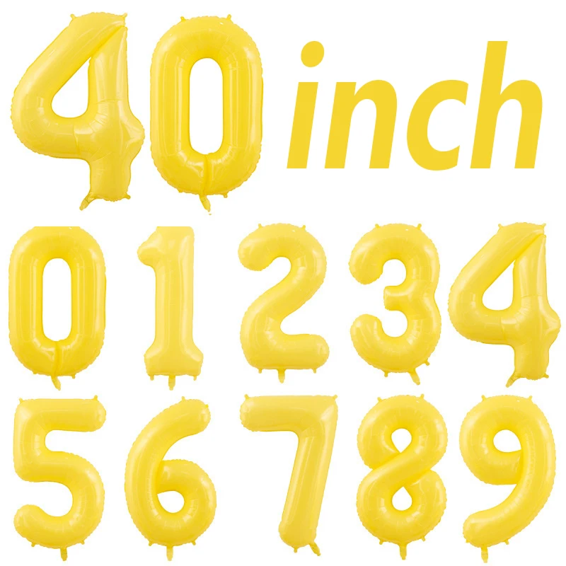 

40inch Number Balloon 1 2 3 4 5 6 7 8 9 0 Baby Happy Birthday Party Balloons Duck Yellow Ballon Age 100 Days Helium Supported