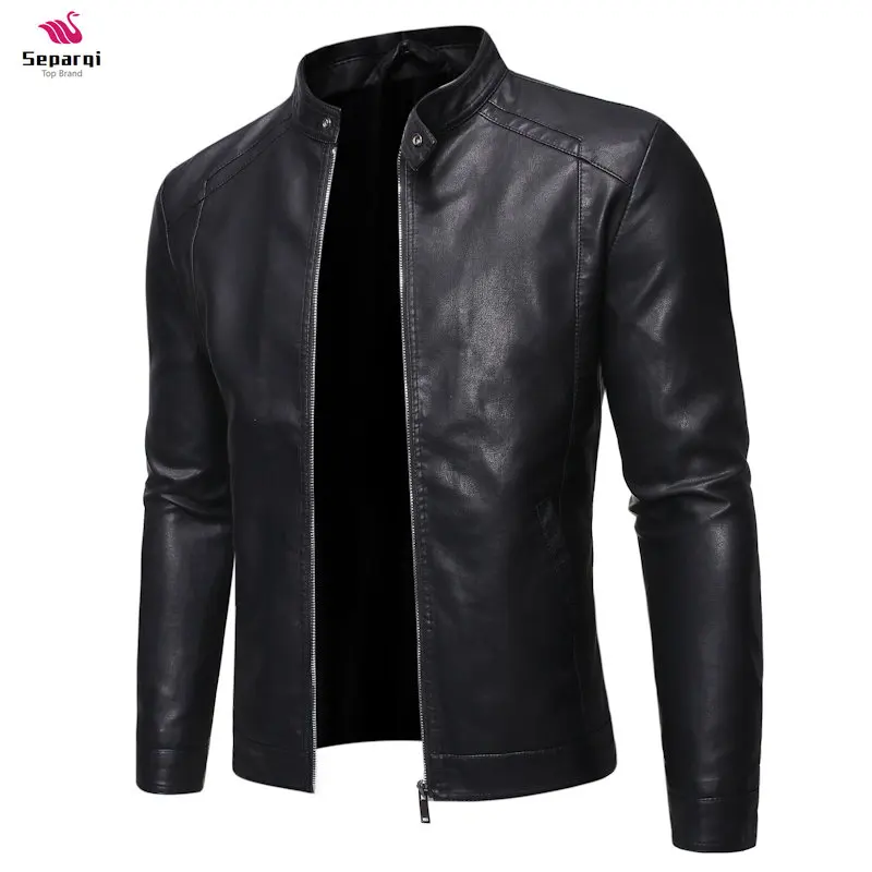 

SEPAQI Men Faux Leather Jacket Motorcycle 5XL Men's Jackets Black Jaqueta De Couro Masculina Outwear Male PU Leather Coats Men