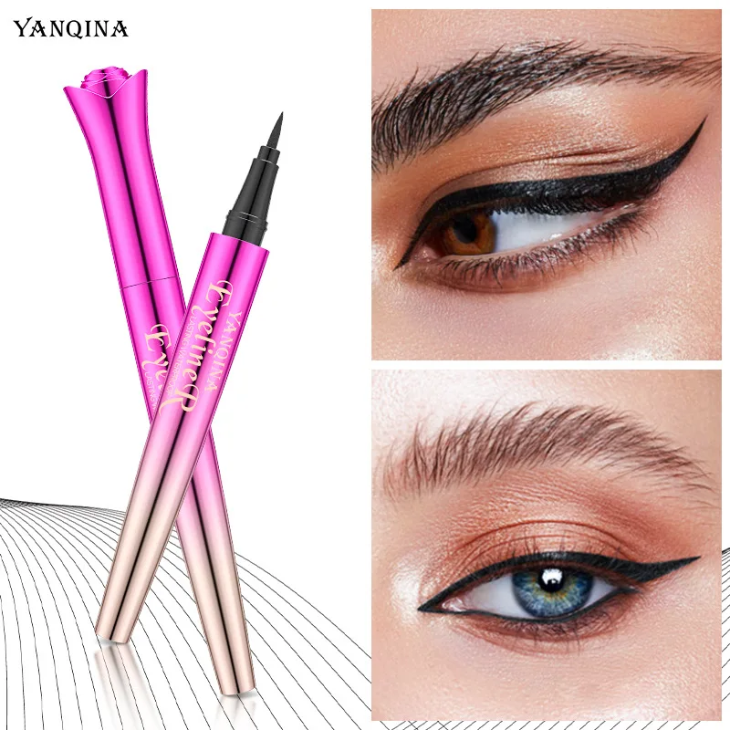 YANQINA Yuxin Rose Quick Dry Eyeliner Pencil Waterproof And Sweatproof Thick Black Eyeliner For Beginners