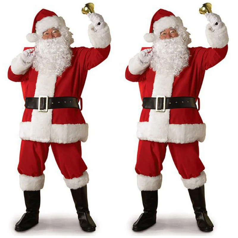 

Santa Claus Cosplay Costume Daddy In Costume Clothes Dressed At The Christmas Of Men Five Buns/lot Suit For Warm Adults