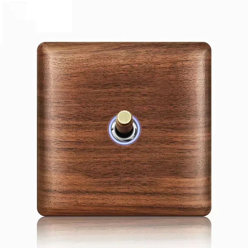 Деревянная латунная пластина тумблера, настенный выключатель для дома и кровати, розетка европейского стандарта Ru Fr, розетка для настенного выключателя в стиле ретро
