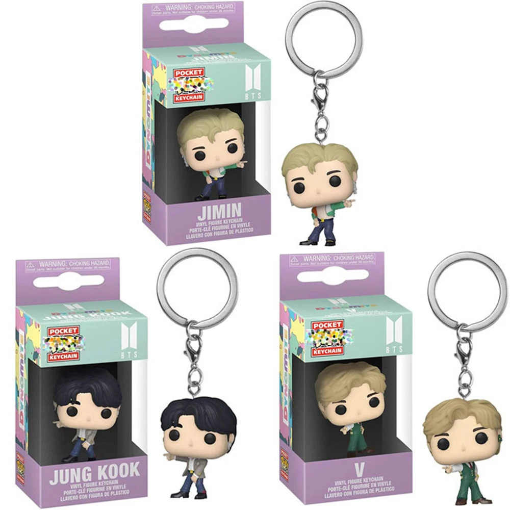 

Kawaii Bts Мода V Jung Kook Jimin фигурки героев мультфильмов поп Брелок аниме игрушки Музыкальный певец Карманный поп