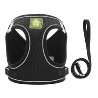 new design dog harnes and leash set adjustable with reflective comfortable and breathable vest