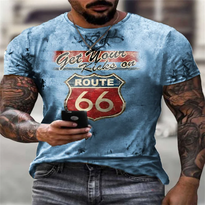 

New summer t-shirt men's summer short sleeve casual sportswear T-shirt road style loose men's breathable top