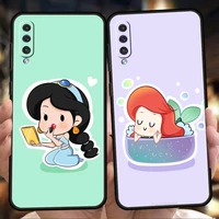 cartoon princess phone case for samsung galaxy a53 a73 a33 a22 a13 a12 5g a02 a03 a70 a50 a10 a20 a30 silicone cover shell coque