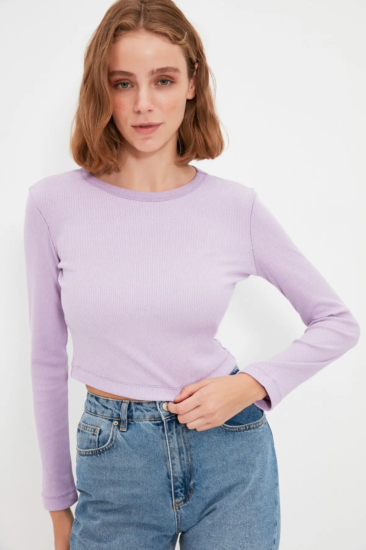 

Trendyol Recycle Ribbed Knitted Blouse TWOAW22BZ0984