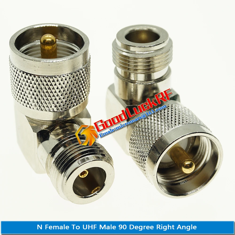 

1X Pcs N To UHF PL259 SO239 Connector Socket N Female To UHF Male Plug 90 Degree Right Angle Nickel Brass RF Coaxial Adapters