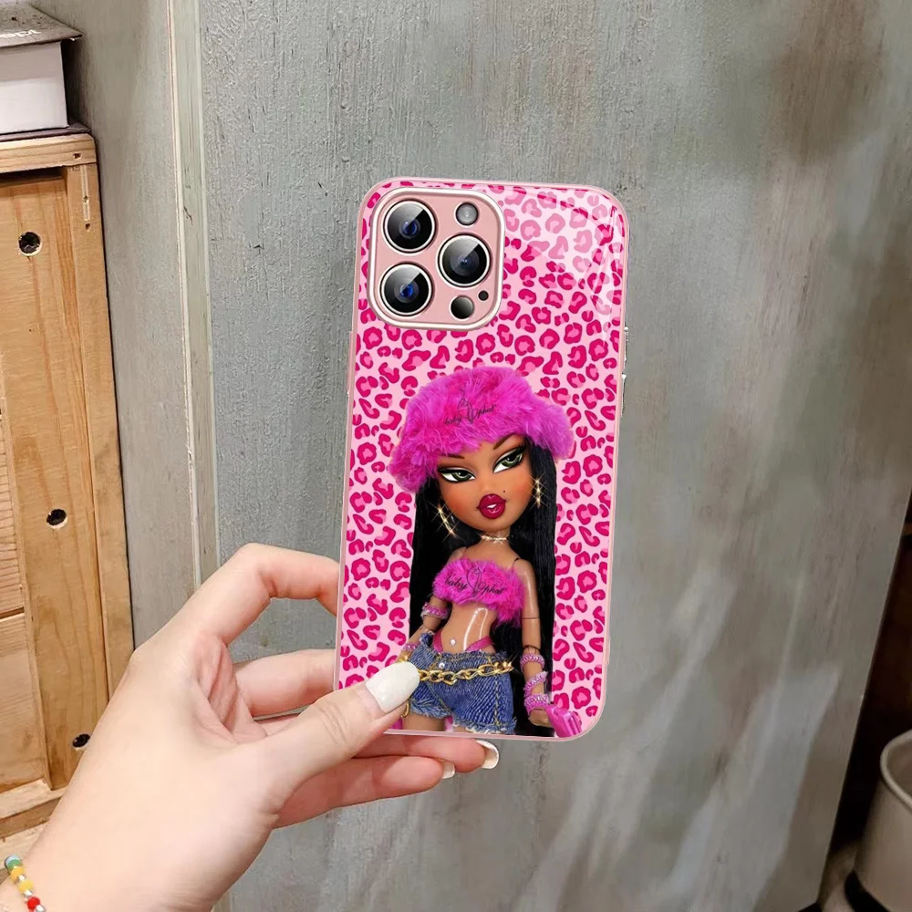 Модный чехол для телефона с куклой B-Bratz из закаленного стекла Iphone 14 13 12 11 Pro Mini XS MAX