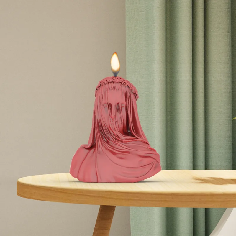 Molde de vela de silicona para chica, escultura de busto antiguo para mujer, decoración artística, molde para fabricación de jabón de yeso