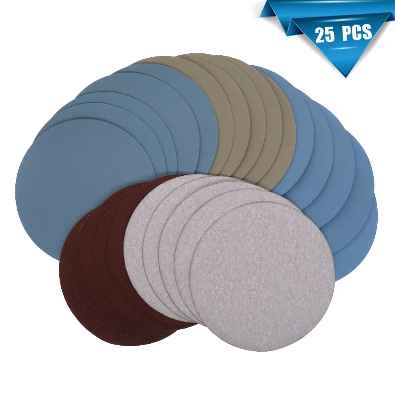 

25PCS 125mm 5'' Inches Grit 1000 /2000 /3000 /4000/ 5000 Sanding Discs Hook Loop Sandpaper Round Disk Sheet Sanding Car Wash