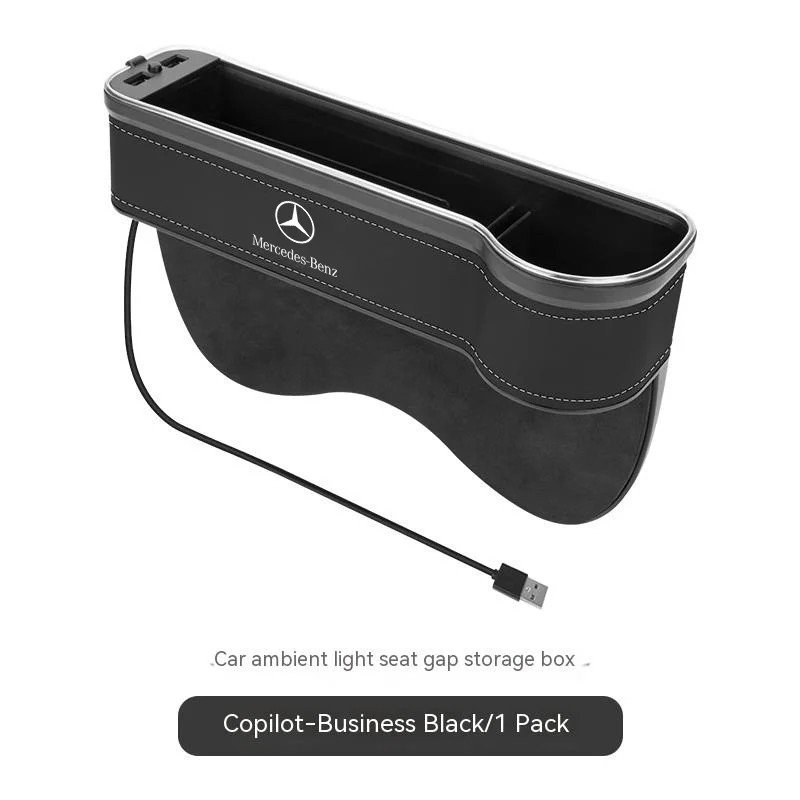 

Для Mercedes-Benz A B C E V R-Class A45 C43 CLA GLA GLB GLC SLK SL Автомобильный USB-зарядный цветной светильник Чехол для хранения сиденья Коробка с зазором сиденья