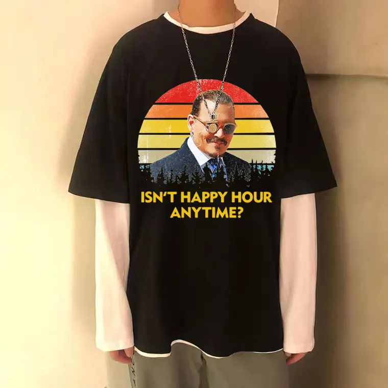 

Funny Isn't Happy Hour Anytime Justice Tshirt Men Women Cotton Casual T-shirts Oversized Tees Men's Mega Pint of Wine Tee Shirt