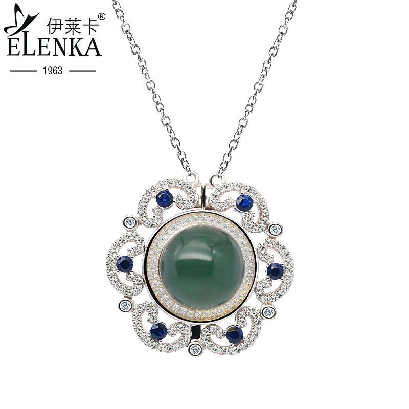 

Luxury 925 Real Silver Zircon Discoloration Amber Pendant Necklace for Woman Featured Transformable Necklace Gifts for Girls New