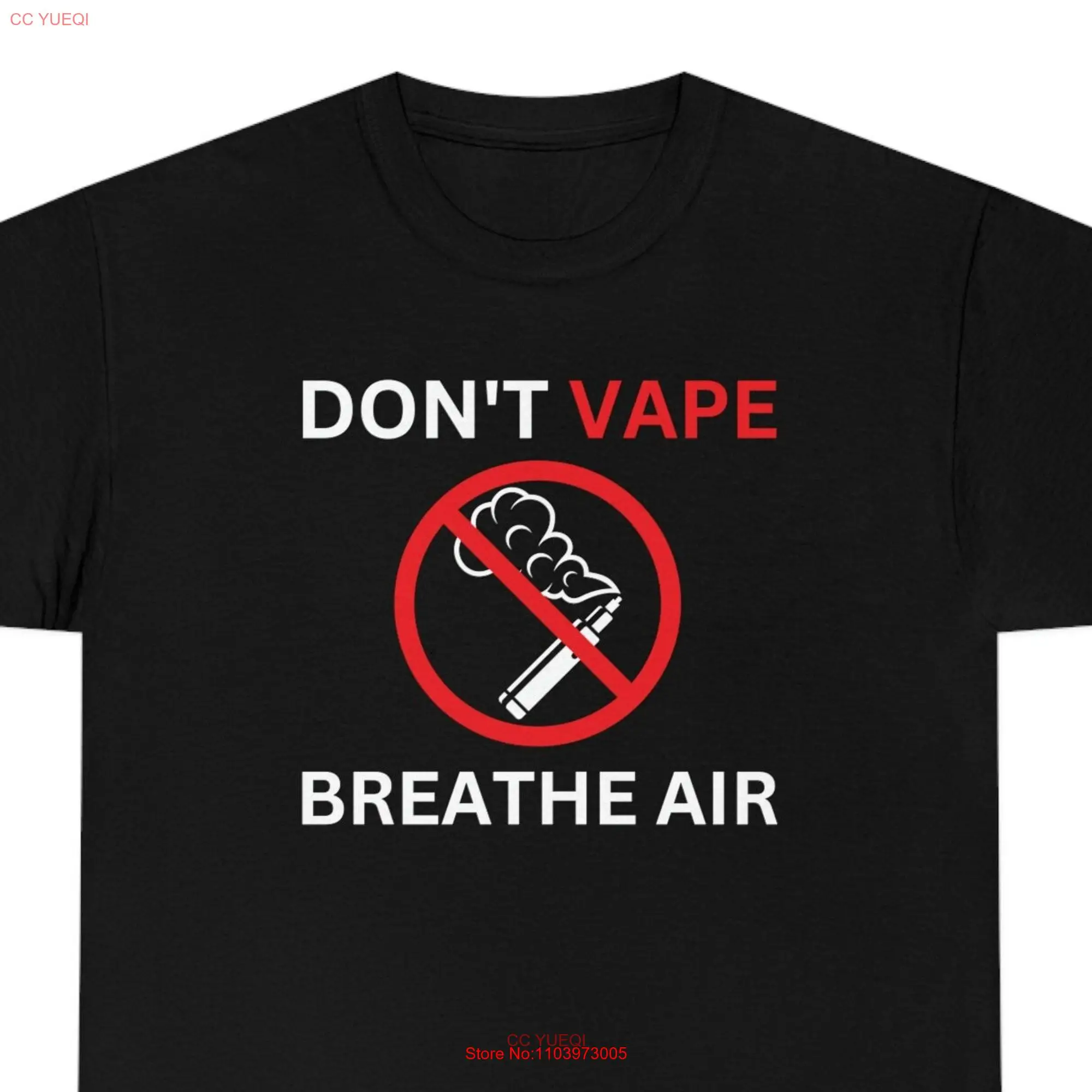 Футболка с надписью Don't Vape длинным или коротким рукавом