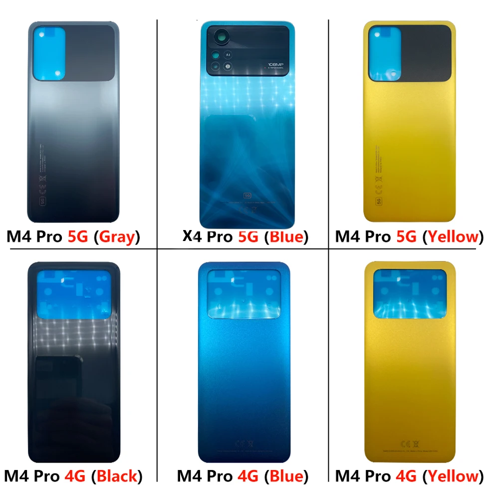

100% Оригинальный Корпус для Xiaomi Mi Poco X4 Pro M4 Pro 4G 5G Крышка батарейного отсека задняя крышка корпус батарейного отсека с клейким логотипом