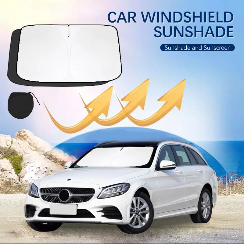 

Солнцезащитные козырьки на лобовое стекло автомобиля для переднего окна, солнцезащитный крем, УФ-зонтик для Mercedes Benz C Class W205, летние автомобильные аксессуары