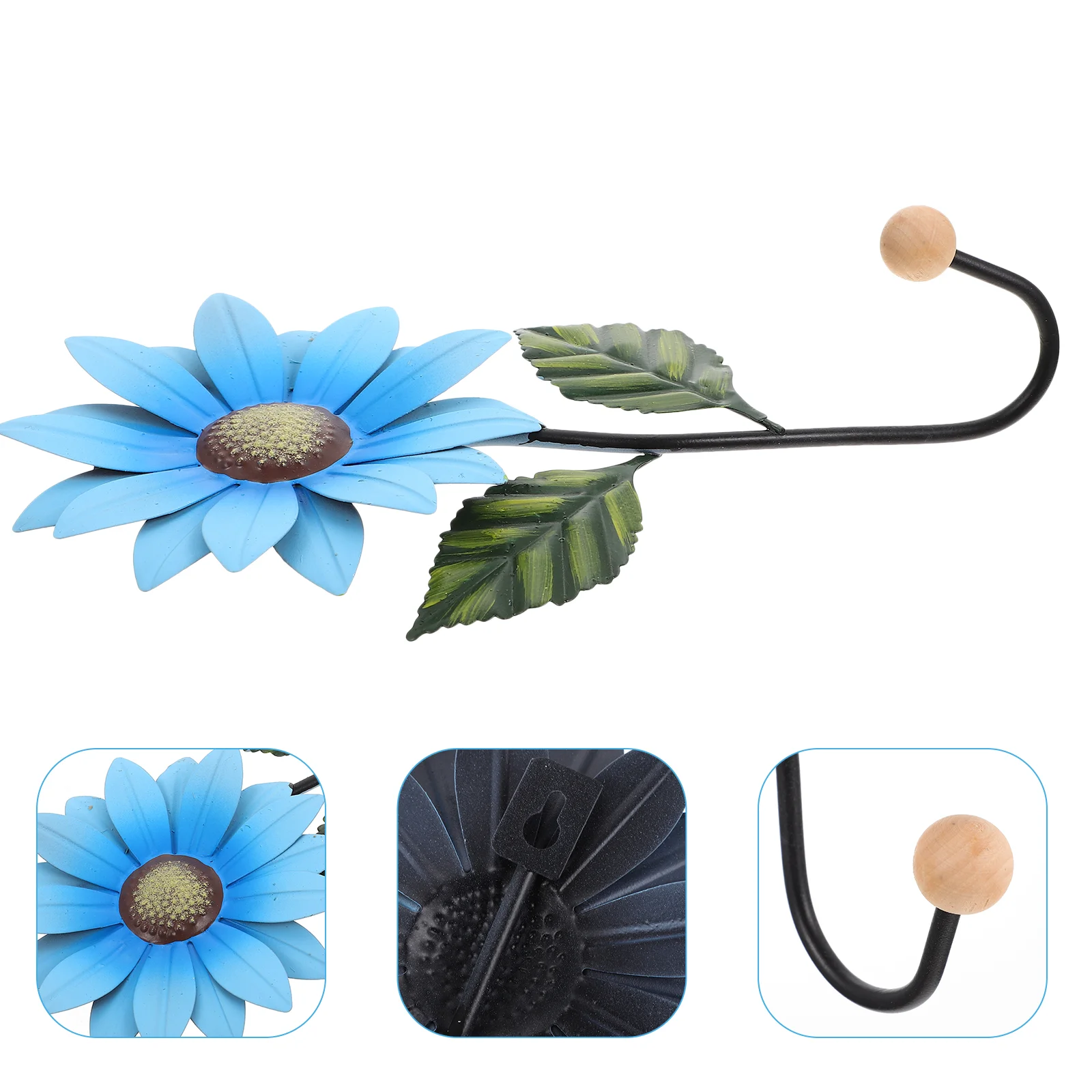 

Wall Hooks Decor Flower Hook Metal Iron Coat Hanging Hanger Sunflower Singlebathroom Small Rustic Sculpturekey Hat Flowers